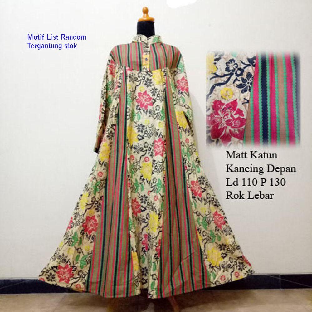 Baju Batik Wanita Gamis Katun Maxidress - Baju Hamil