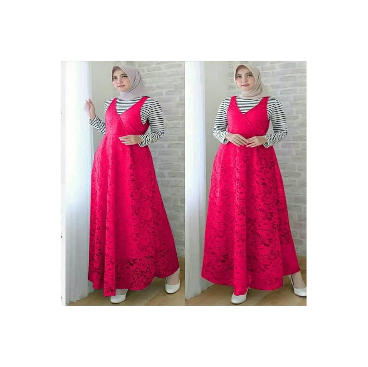 ready Gamis Maxi (M - Fit L) AFUNI FANTA + INNER - Spandek Brokat