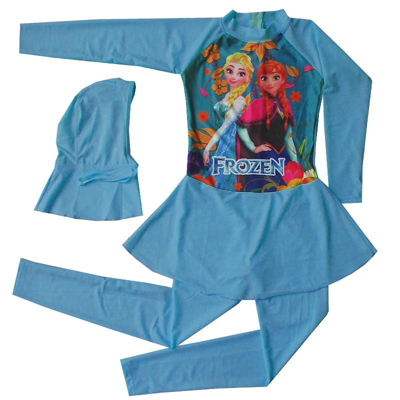 Baju Renang Anak Muslim Karakter Frozen (Terusan) Size SD