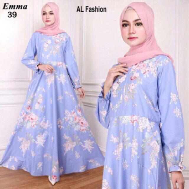 AB Agen Baju Official Shop - maxi emma gamis busui syari busana muslim casual dress ( maxi aja ya ) (EMMA 6 NAVY)
