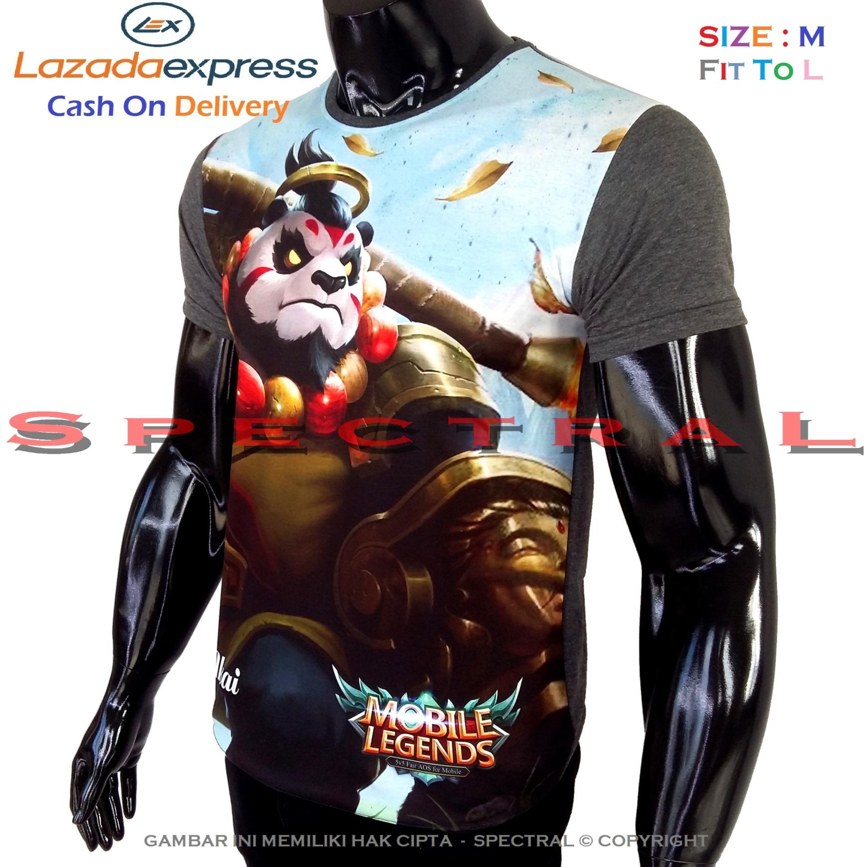 Spectral – 3D PANDA AKAI Mobile Legend Kualitas HD Printing Size M Fit To L Soft Rayon Viscose Kaos Distro Fashion T-Shirt Atasan Baju Pakaian Polos Pria Wanita Cewe Cowo Lengan Murah Bagus Keren Jaman Kekinian Jakarta Bandung Gambar Game Mobilelegend Le