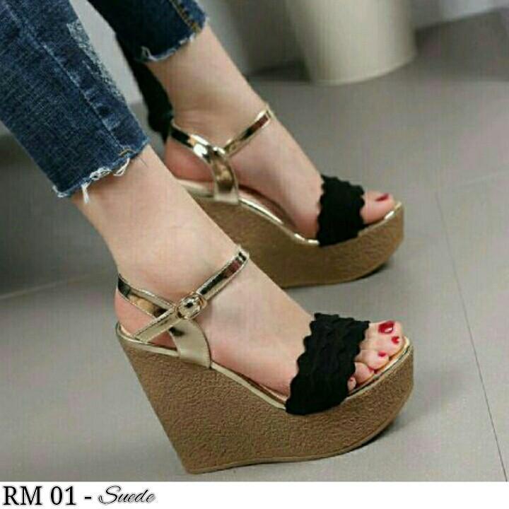 SEPATU SANDAL WANITA WEDGES HEELS FLATSHOES SNEAKERS BOOTS SLIPON SHOES RM 01