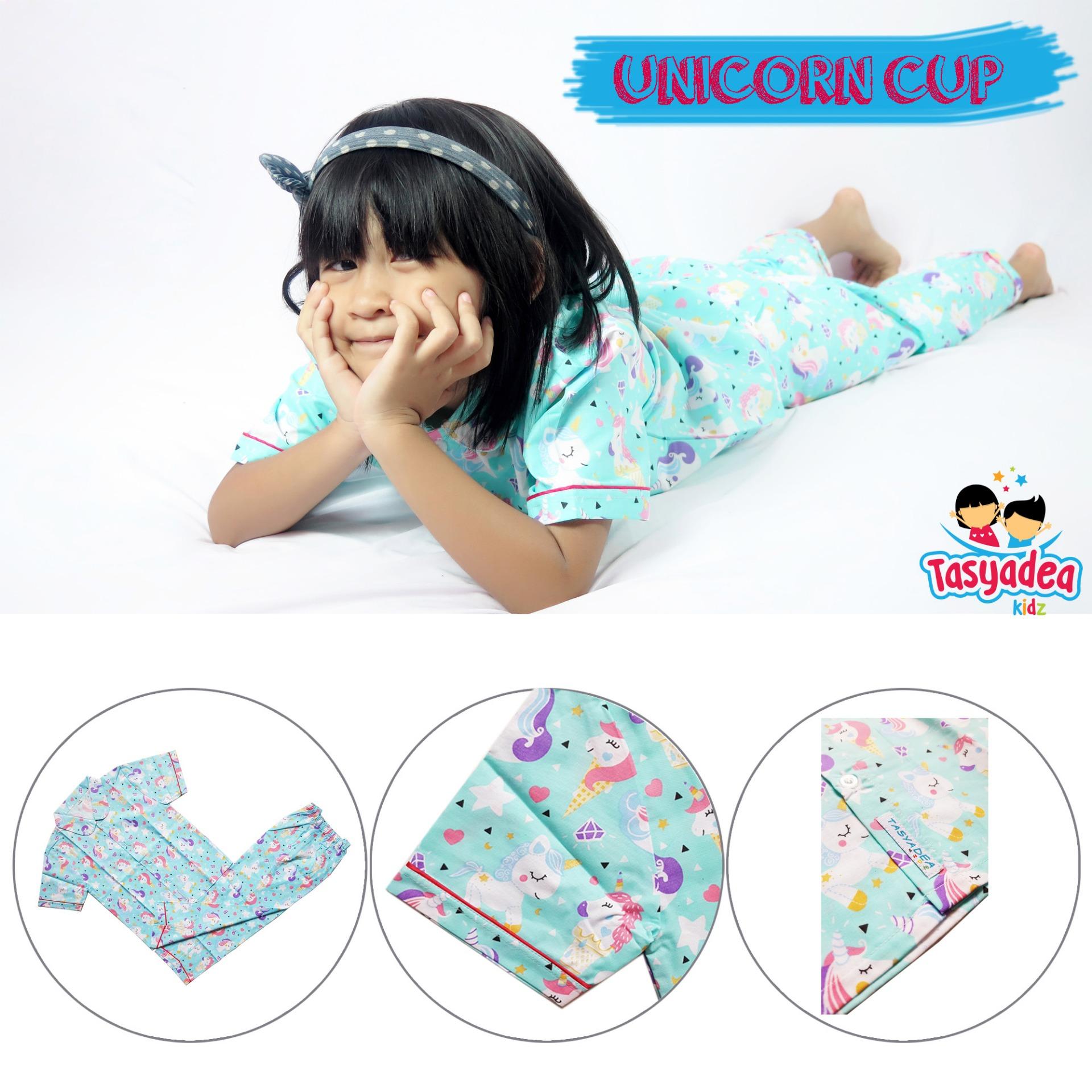 Piyama Anak baju tidur anak laki laki perempuan motif Little Pony unicorn cup