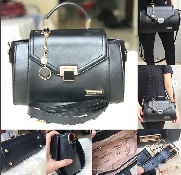 DISKON Tas wanita cewek branded handbags Charles n Keith CK Ashanty Black