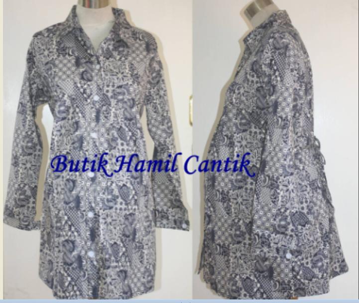 Baju atasan kemeja hem hamil menyusui batik kerja kantor kode 2225
