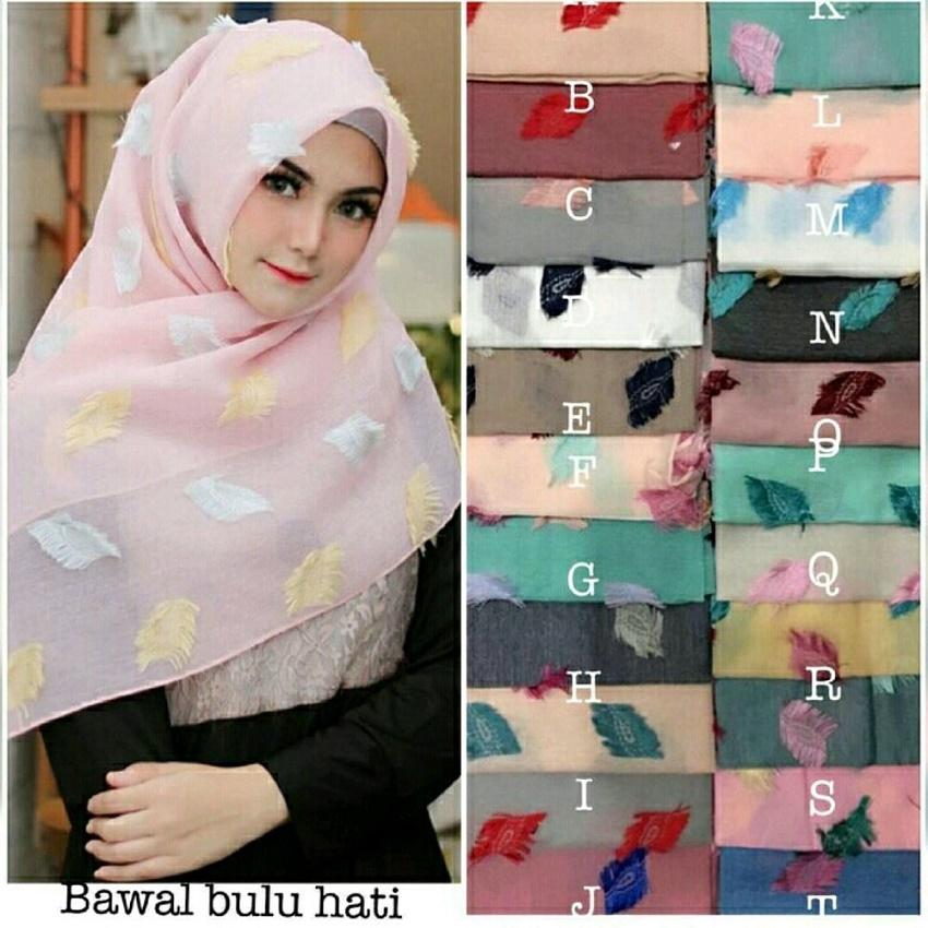 Hijab Segiempat Bulu Angsa