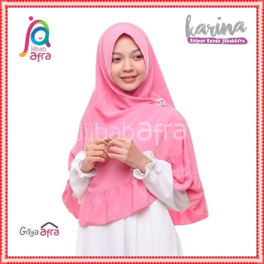 Khimar Renda Jilbab Afra Karina / Khimar Renda / Khimar Renda Instan / Khimar Rempel / Khimar Syari Terbaru / Khimar Pet / Khimar Pet Rempel / Khimar Pet Antem / Jilbab Instan / Jilbab Syari / Jilbab Khimar / Hijab / Hijab Instan - KARINA DUSTY PINK