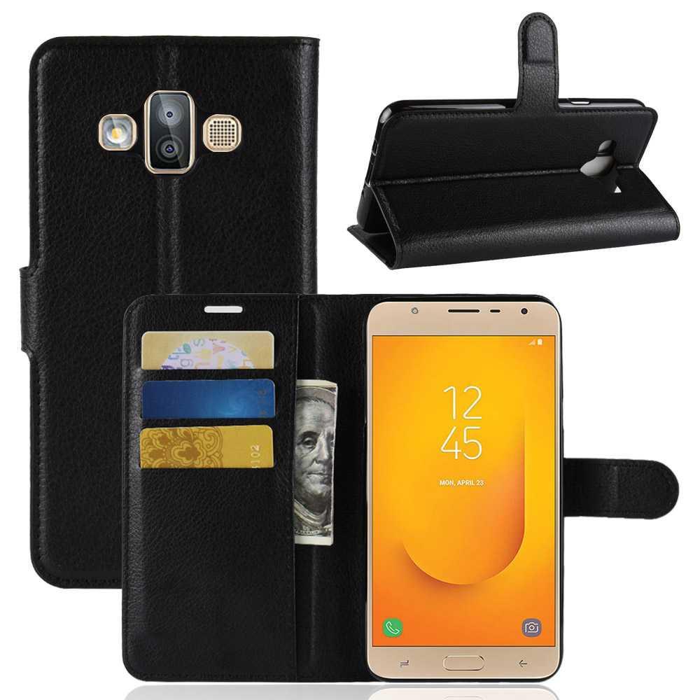 Samsung J7 Duo Dompet Kulit PU Flip Case