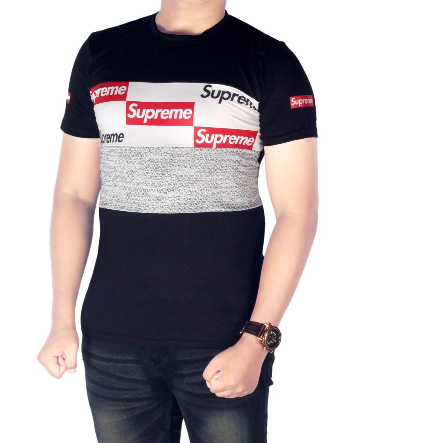 Dgm_Fashion1 Baju Kaos Distro Supreme Hitam Lengan Pendek Murah/Kaos Men/T-Shirt Man/Kaos Polos/Kaos Distro/Kaos Casual/Kaos Polo/Kaos Combet/Baju Kaos Pria/Kaos Young Lex/Kaos Long Line/Kaos Baseball IS 5653