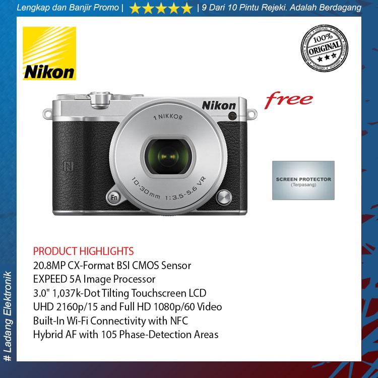 Nikon 1 J5 Kit 10-30mm Kamera Mirrorless Silver (Garansi Distributor 1 Tahun)