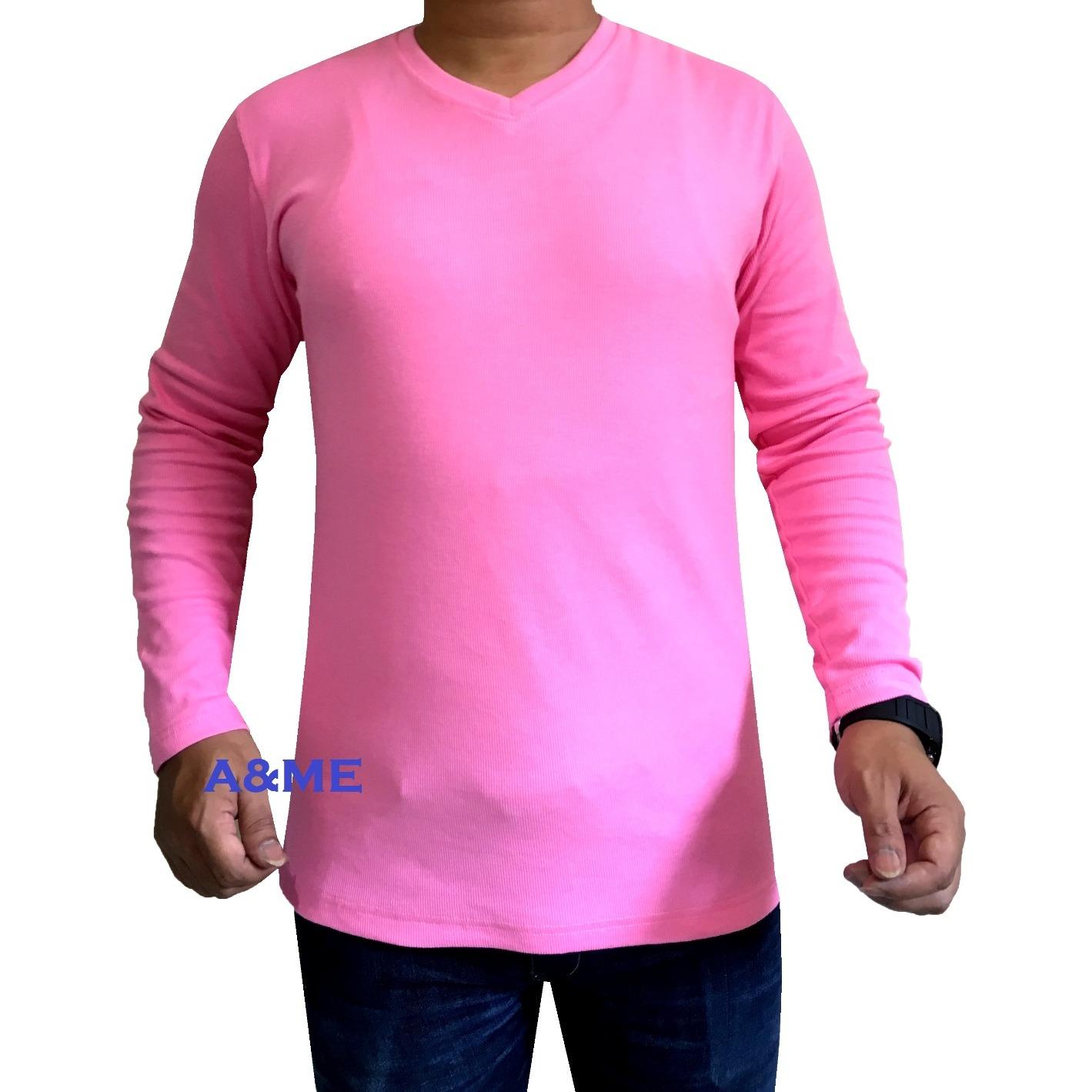 A&ME-Kaos Polos Lengan Panjang 100% Cotton O-Neck Twotone Rip Baju Fashion Atasan Pria Wanita Cowok Cewek Santai Simple Keren Moderen Formal Casual Elegan Murah Bagus Olah Raga