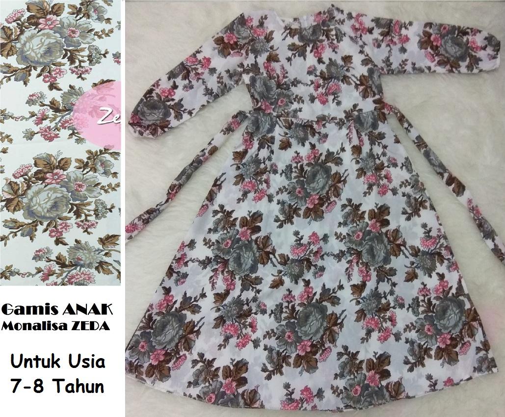 Gamis ANAK Monalisa ZEDA Untuk Usia 7 - 8 Tahun