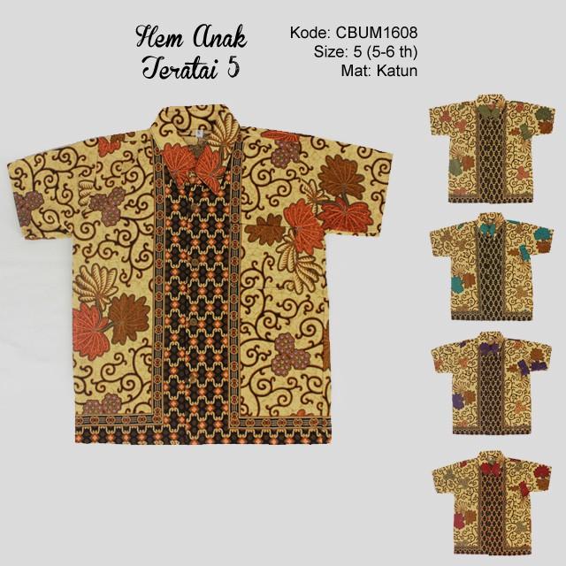 Mila Style - Baju / Kemeja / Hem Batik Anak Teratai Size 5 CBUM1608 - Multicolor