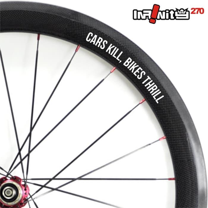 HOT PROMO!!! sticker sepeda rim wheel 700c teks cars kill bike thrill 4x/wWSQ-011 - it58LH