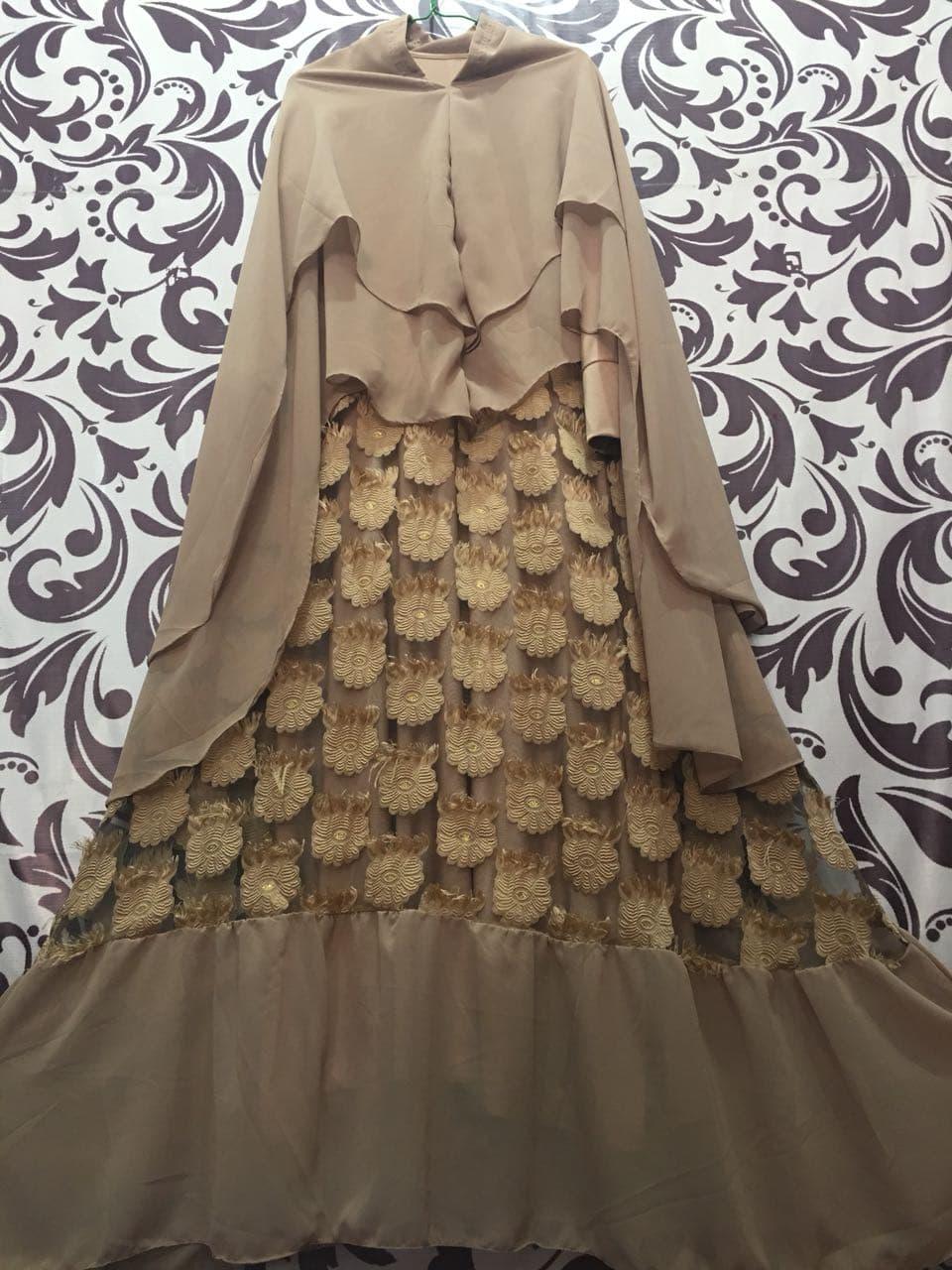 Gamis kombinasi brokat