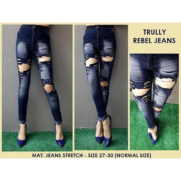 Diskon Terlaris Celana Jeans Sobek Cewek/Celana Jeans Sobek Perempuan/Celana Jeans Panjang Sobek