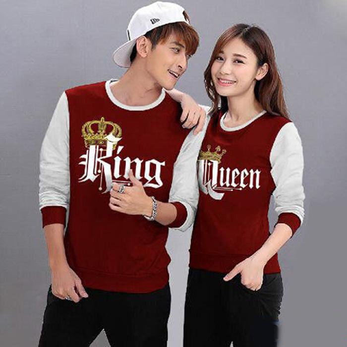 Baju Hoodie Couple Sweater Kaos Pasangan Kopel Kapel Kembar Murah LP King Queen