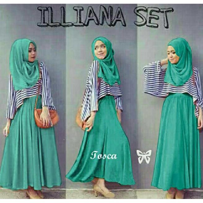 ILLIANA HIJAB TOSCA BUSANA MUSLIM SETELAN HIJAB TERBARU - KLDGNJS