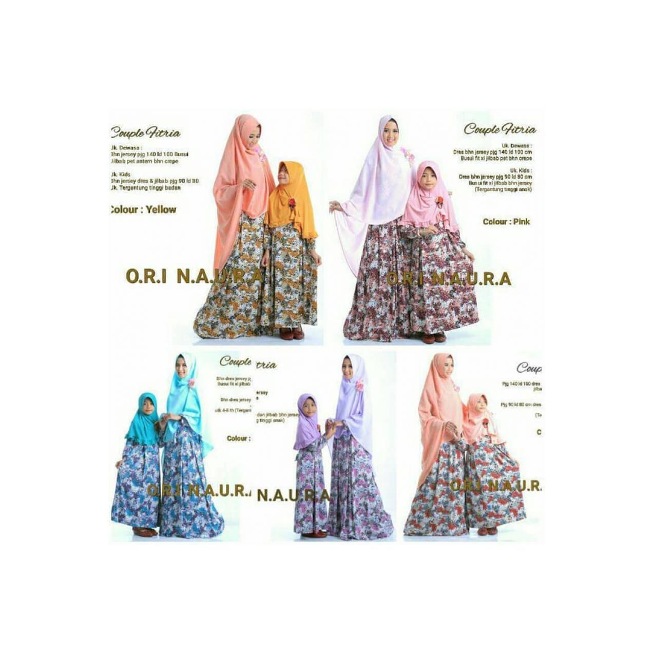baru jersey cople setelan gamis jersey super adem busui mom kids