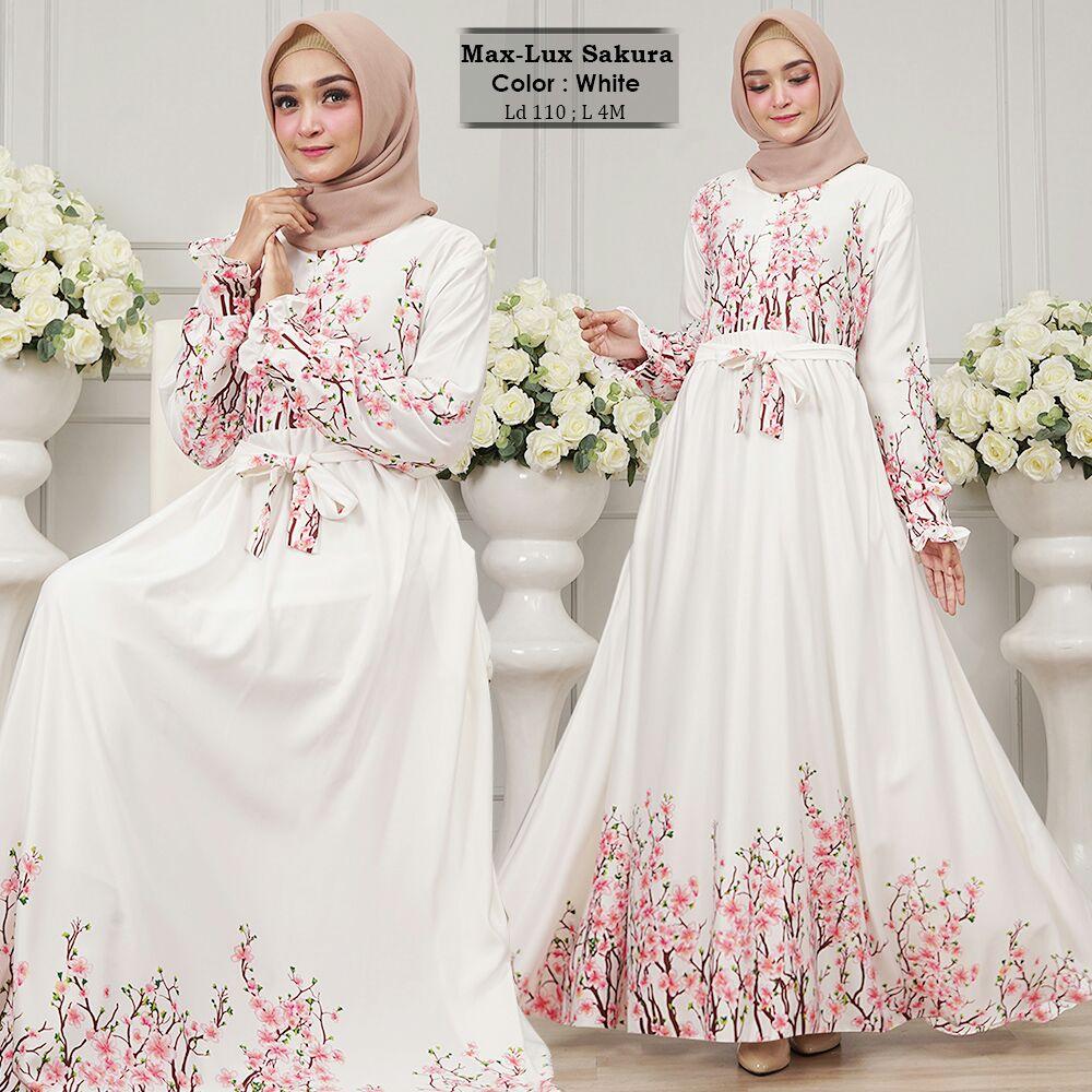 Humaira99 Gamis Syari Muslim Dress Hijab Muslimah Atasan Wanita Longdress Sakura