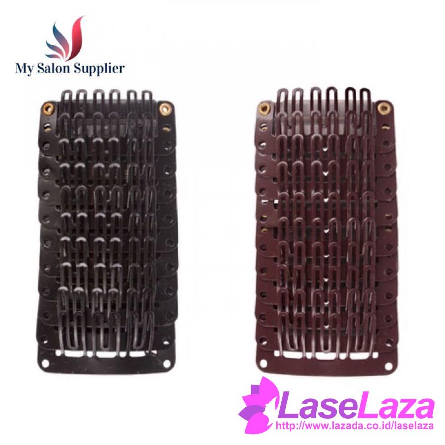 Isi 10 Jepit Clip Sambung Rambut warna Hitam - Coklat Hair Extension Terlaris