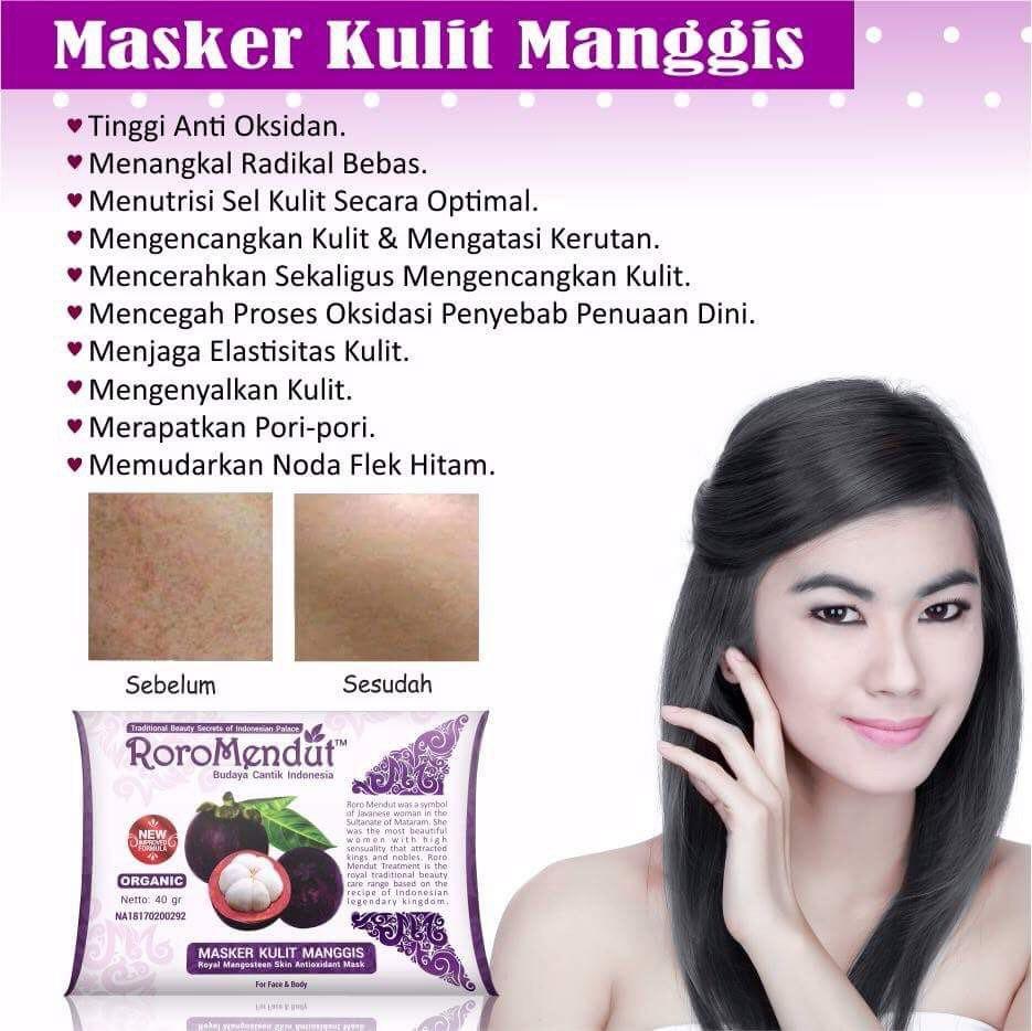 Roro Mendut Masker Wajah Kulit Manggis 40gram - Royal Mangosteen Skin Antioxidant Mask
