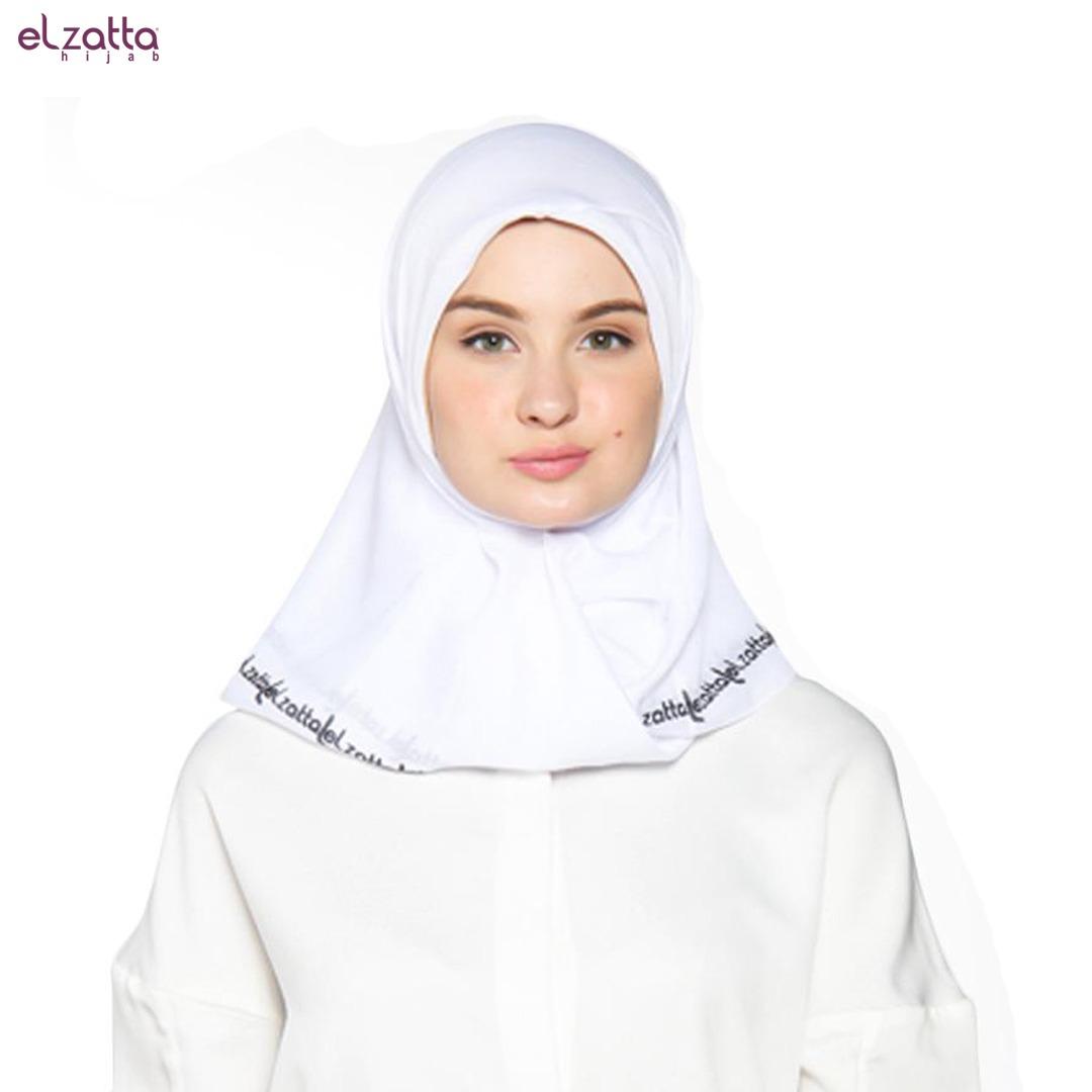 Hijab Jilbab Instan Segi Empat Scarf Elzatta Warna Putih E006