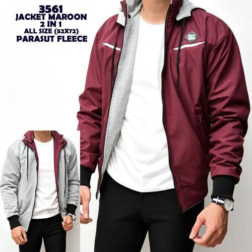 Valencia Jaket Bomber pria Navy Blue Bolak Balik