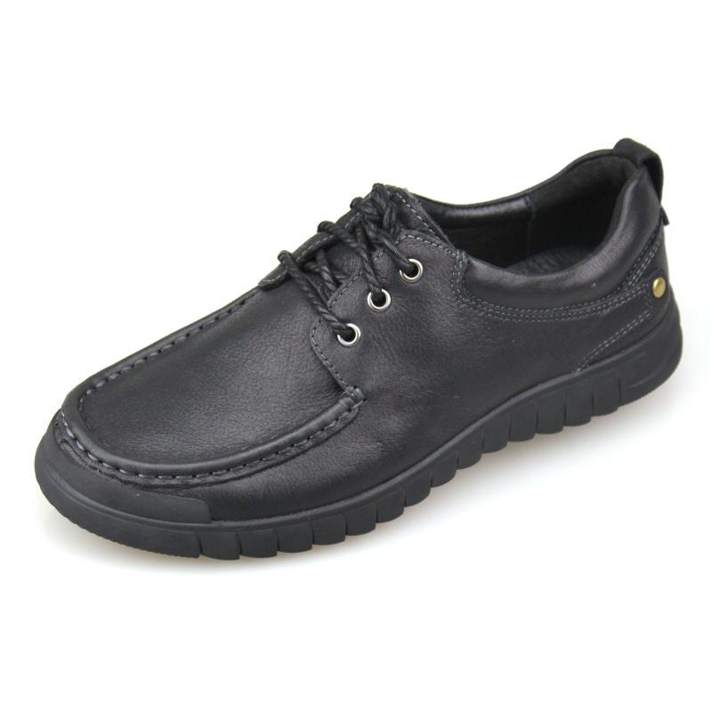 Ekspor barang sisa sepatu pria musim gugur sepatu kacang polong Kulit asli Pijakan empuk bisnis sepatu kasual kulit sapi Inggris modis rendah Sepatu Kulit