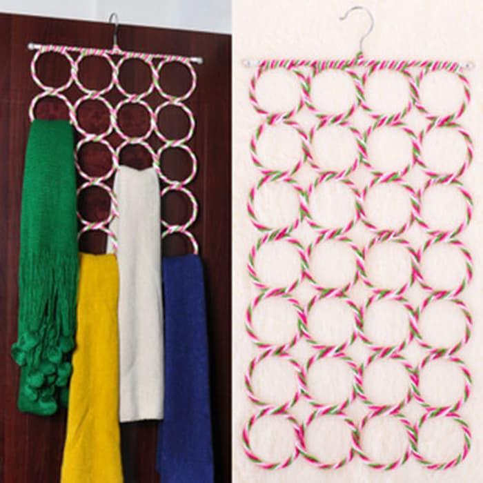 Promo - GANTUNGAN JILBAB/ SYAL/ DASI / HANGER BULAT 28 LUBANG Import