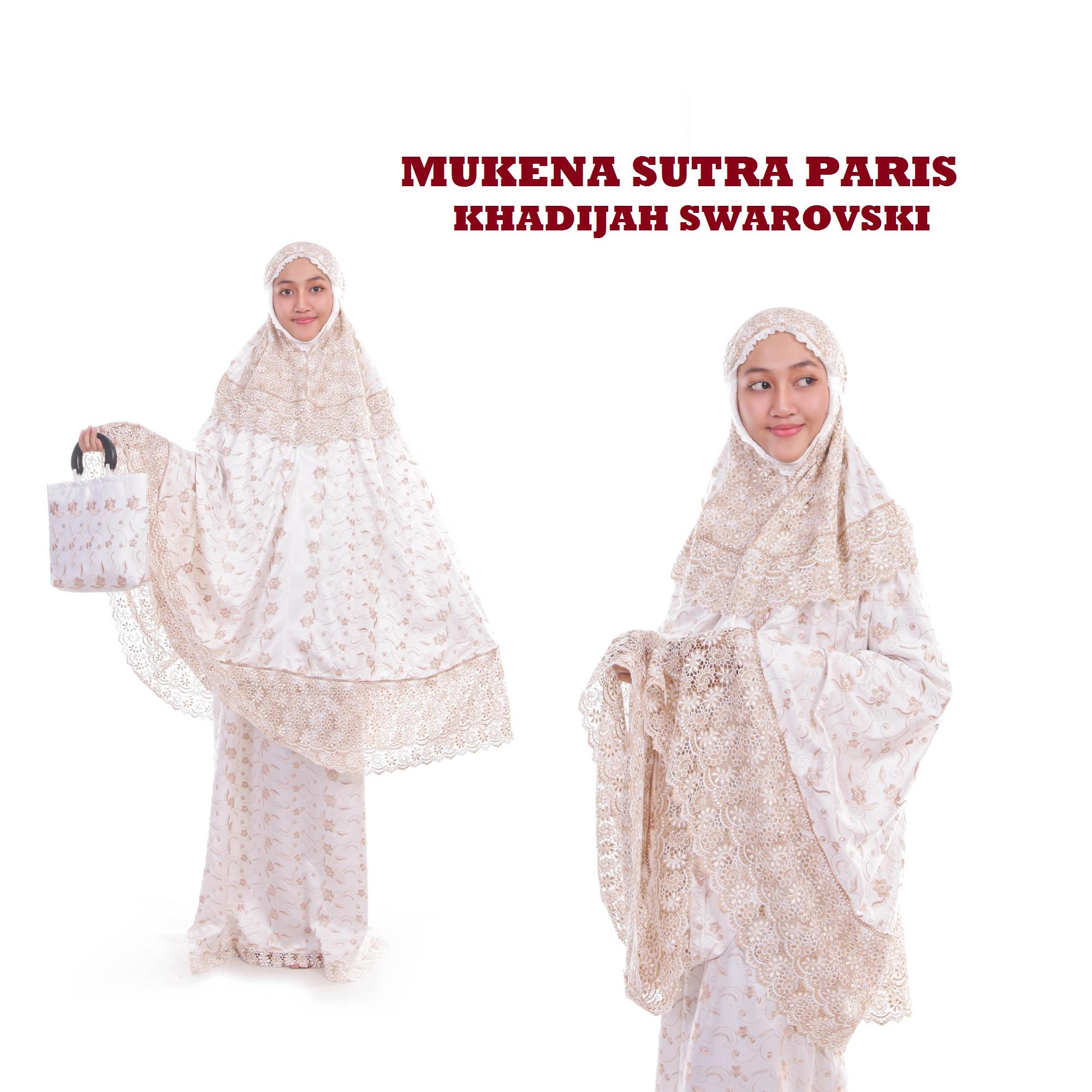 MUKENA DEWASA HANTARAN NIKAH SUTRA PARIS KHADIJAH SWAROVSKI MILO