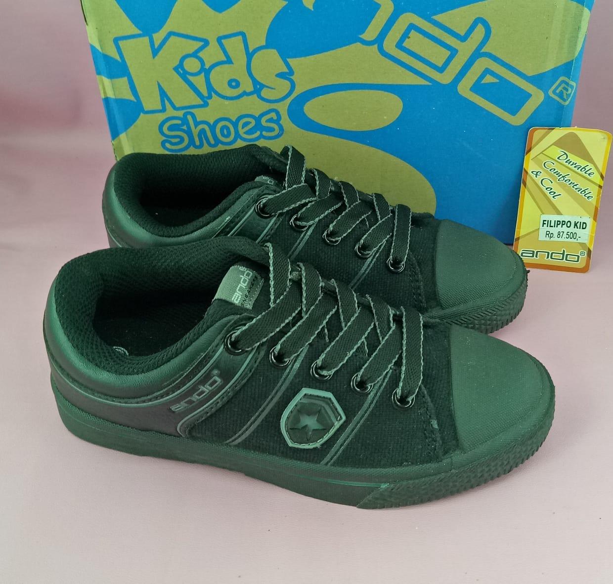 HARGA-PROMO-Sepatu sneakers anak Ando filippo hitam 30-33
