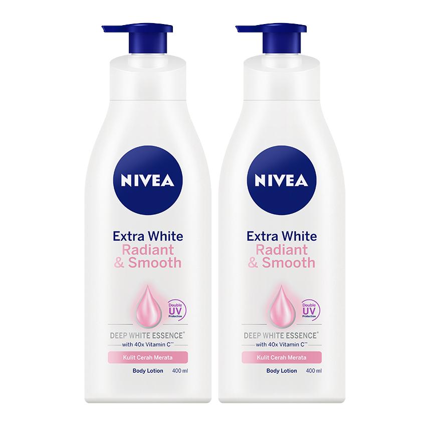 NIVEA BODY LOTION EXTRA WHITE RADIANT & SMOOTH 400 mL - BUNDLE ISI 2