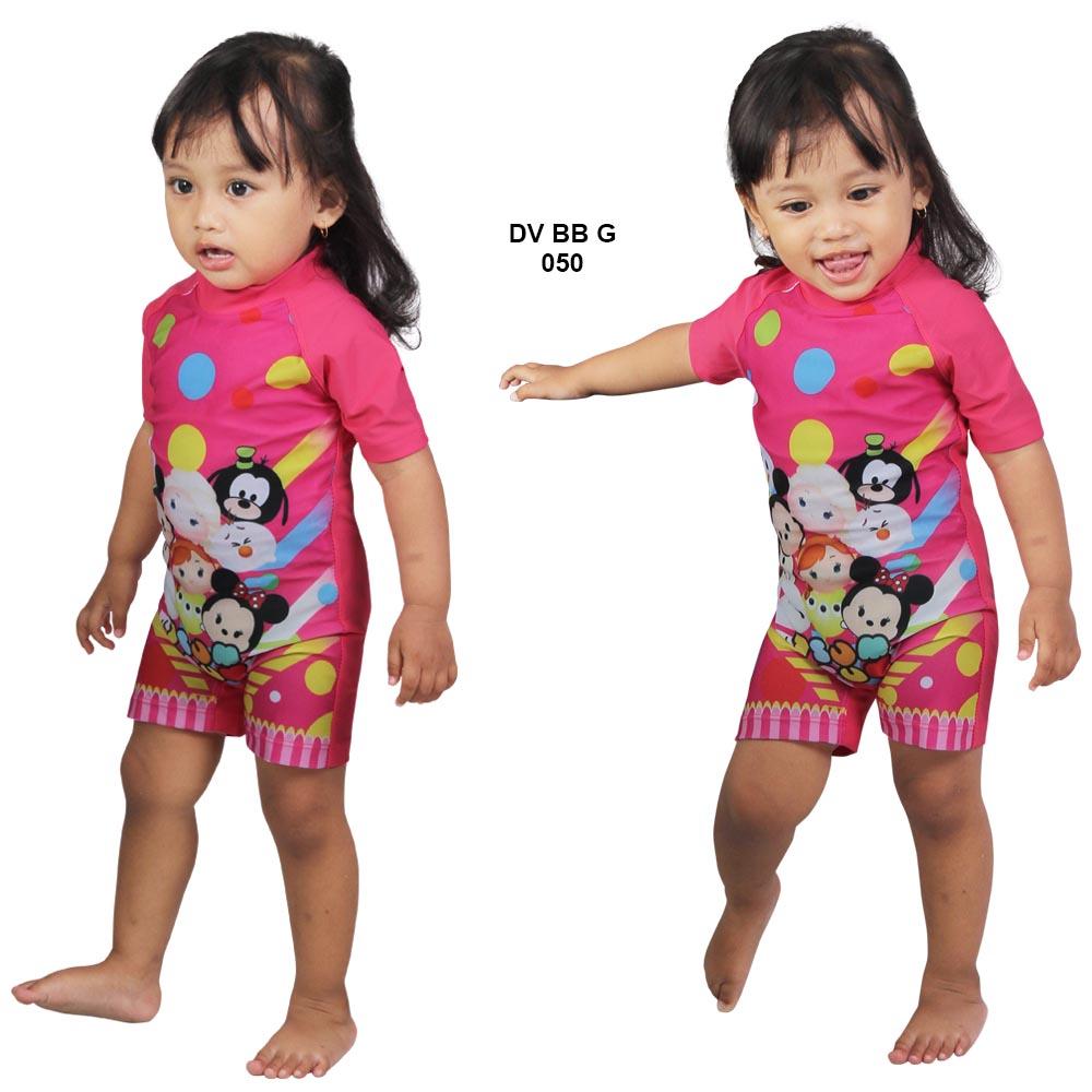 Usia 1-2 Tahun Baju Renang Bayi Perempuan Diving Karakter dan Polos