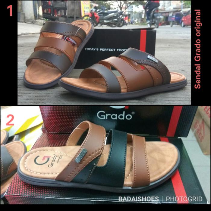 Promo: Sendal Pria Grado Original Sendal Casual Grado 805 Made My Pakalolo - Cokelat Tua, 38 - ready stock