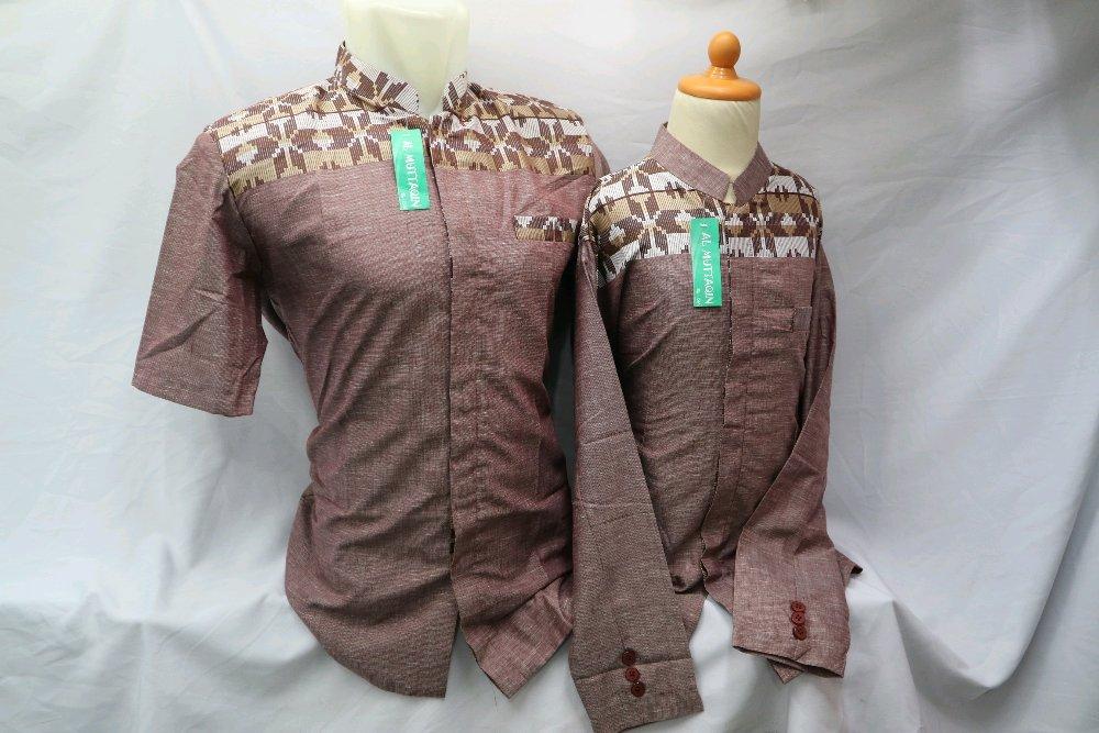 Baju Muslim Kemeja Dewasa Baju Koko Jasko Jas Koko Merah Muda Lengan Panjang Couple Sepasang Ayah Anak CPPS 031 di lapak Al Muttaqin Collection produsenbajukoko