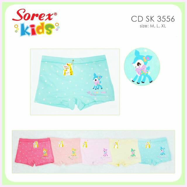 Celana dalam boxer anak perempuan sorex kids 3556 (6pcs) Variasi L