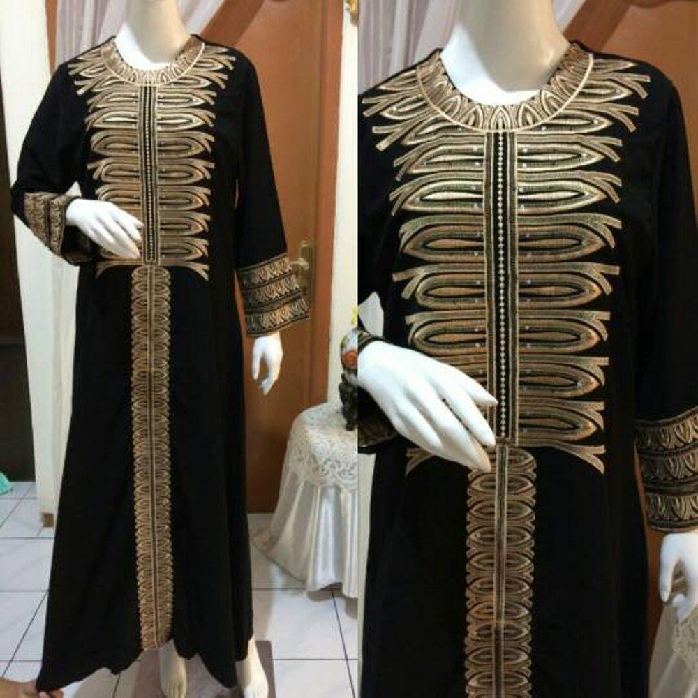 Gamis Bordir Terbaru, Gamis Hitam, Gamis Pesta, Gamis Syar'i GJB090 di lapak Koko Gaul kokogaul