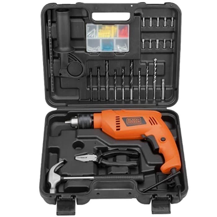 MESIN BOR LISTRIK SET BESI BETON BLACK & DECKER HD555KOPR PALU TANG