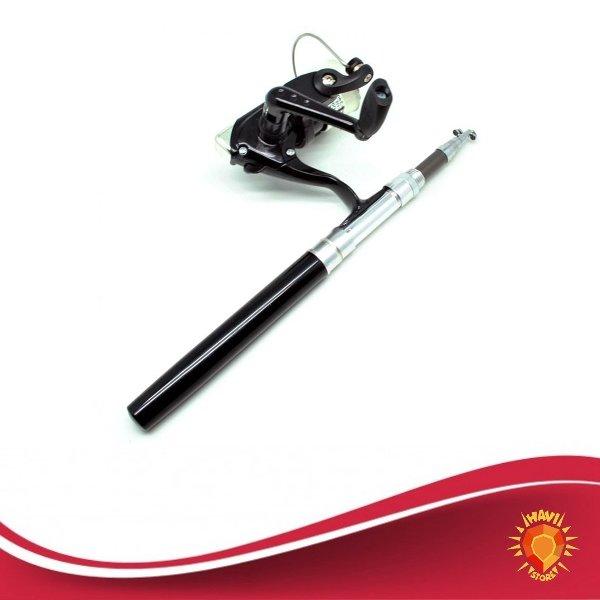 Alat Pancing Pancingan Portable Paket Lengkap - Mini Portable Extreme Pulpen Pen Pena Fishing Rod Length 1.35M with Fishing Kit