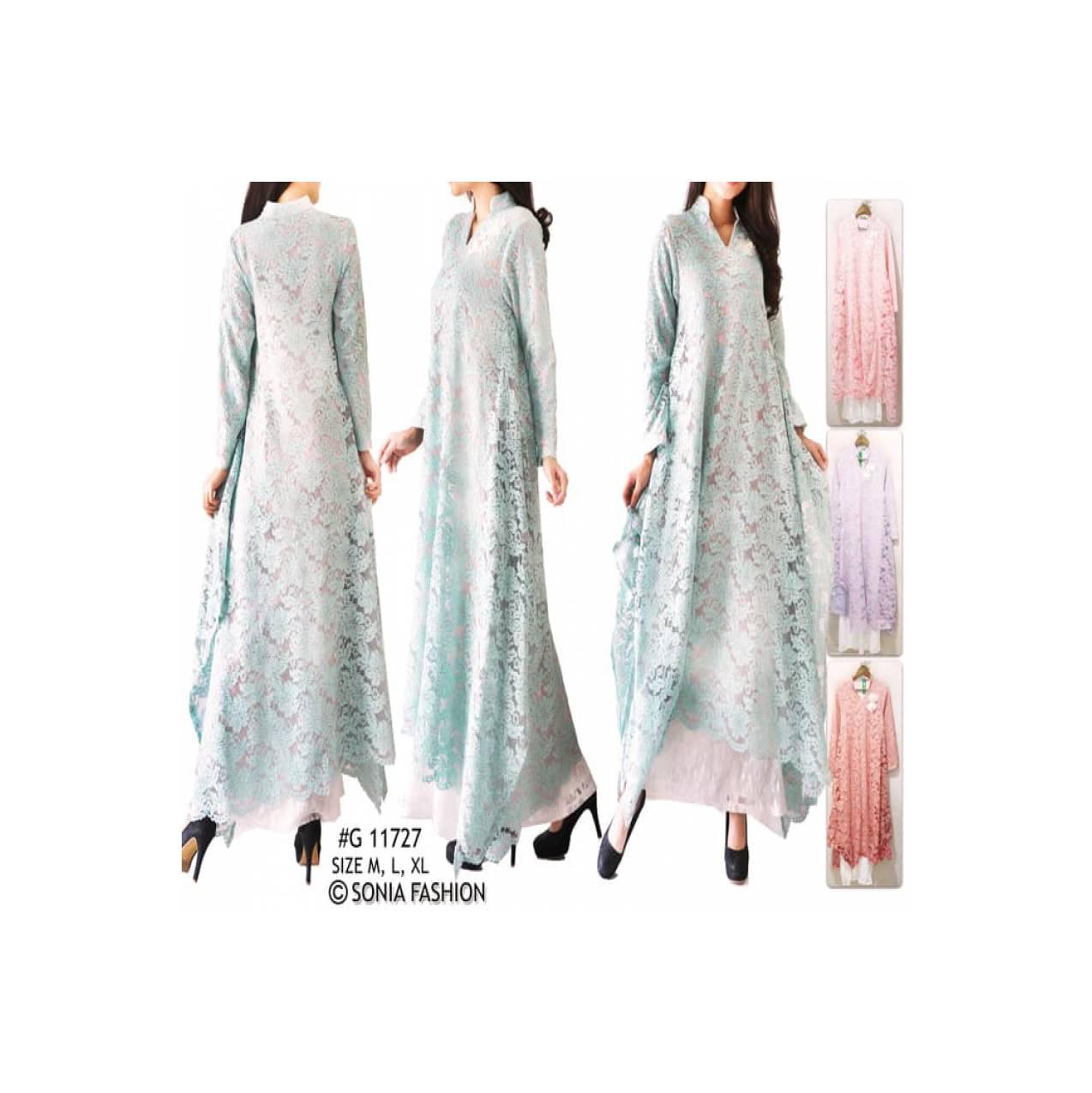 Gamis Maxi Full Brukat Zaskia Maxi Dress Lace Dresses 11727