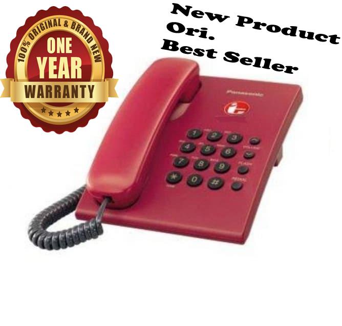 Panasonic Best Seller Murah KX-TS505 CX / TS-505 / TS 505 Telepon Kabel Rumah Kantor Telephone Single Line Bergaransi Resm - Merah setara dengan alcatel T22
