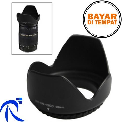 Rimas Lens Hood for Cameras 58mm (Screw Mount) - Variasi Kepala Lensa Kamera DSLR Hitam Berkualitas Free Ongkir