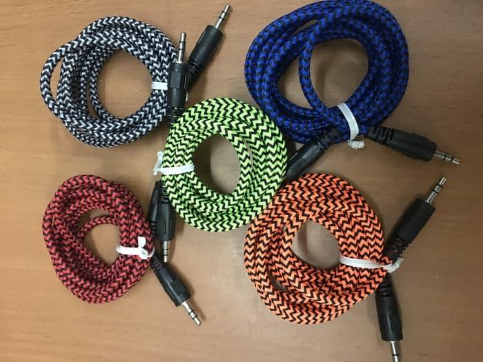 Kabel Aux To Aux / HP ke Speaker Kabel Tali Sepatu 1 Meter