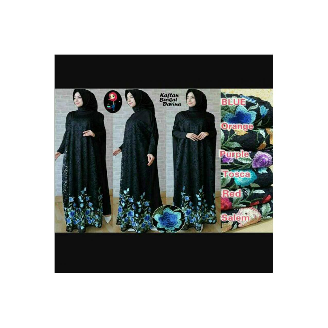 BAJU MUSLIM GAMIS KAFTAN BROKAT PREMIUM