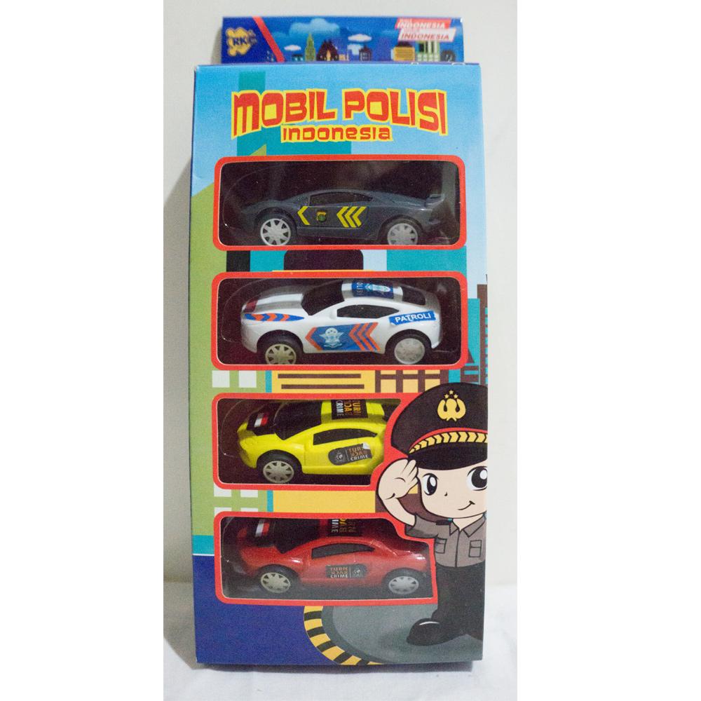 Mainan paket mobil polisi pullback- Mobil Polisi Indonesia RKC 02008-1
