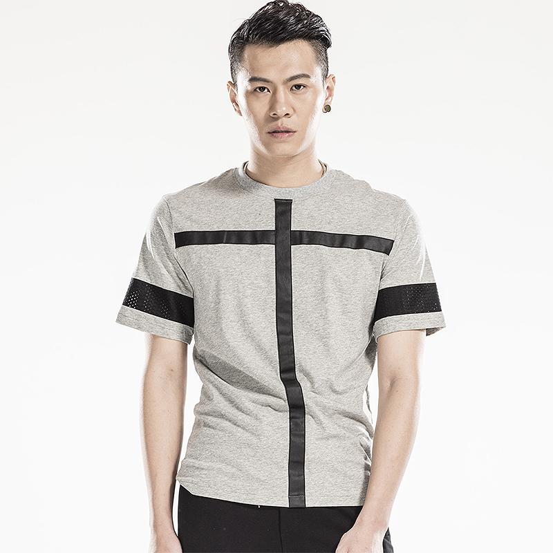 Kebijaksanaan Tren Utara Musim Panas Lengan Pendek Kaos (Hitam (Baju Kaos) + Abu-abu (Baju Kaos))