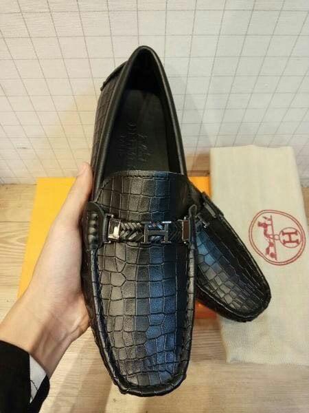 HARGA DISKON!!! Sepatu Hermes Loafers Black Croco Type Mirror Quality
