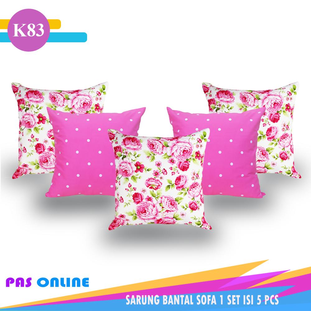 Pas Online - Sarung Bantal Sofa Set Kombinasi 1 Set isi 5 Pcs ( Size 40 x 40 cm  )