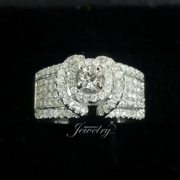 Cincin Fashion Wanita Emas Putih Berlian Natural Diamond